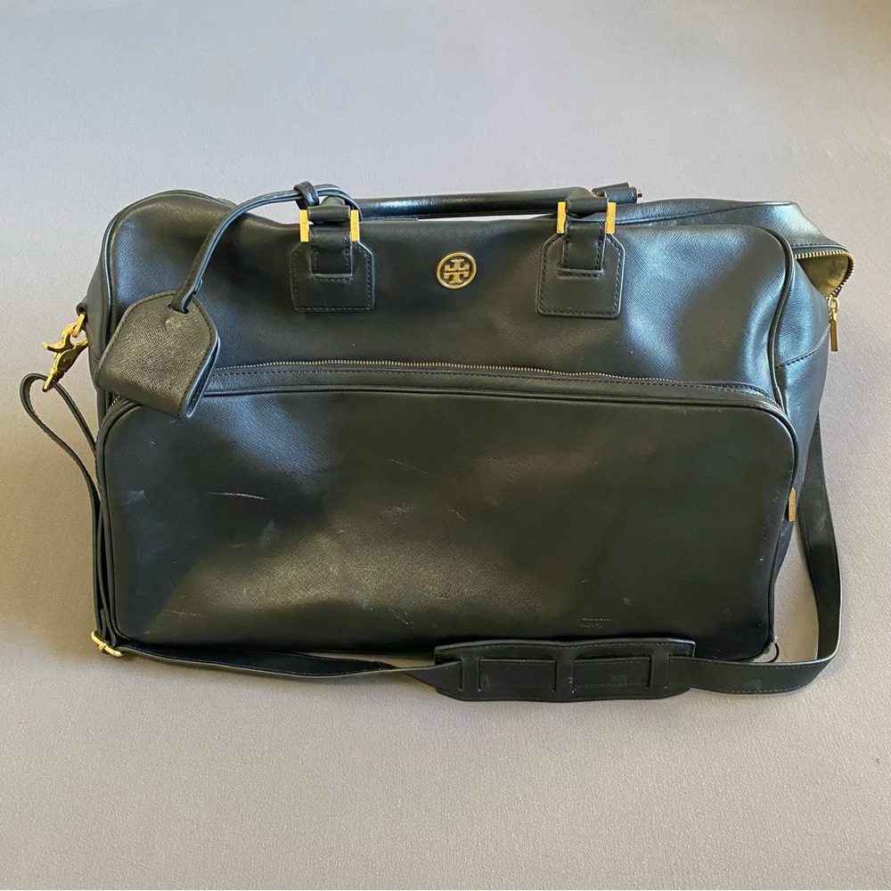Tory Burch leather bag big travel tote handbag